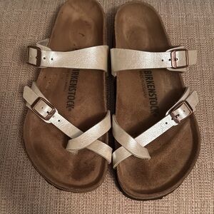 Birkenstock Cream Double Strap Sandals